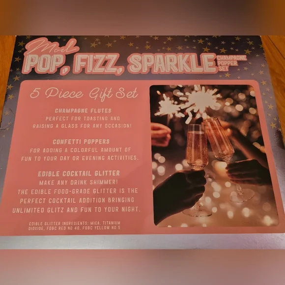5 Piece Pop Fizz Sparkle Champagne Popper Set - Picture 2 of 3